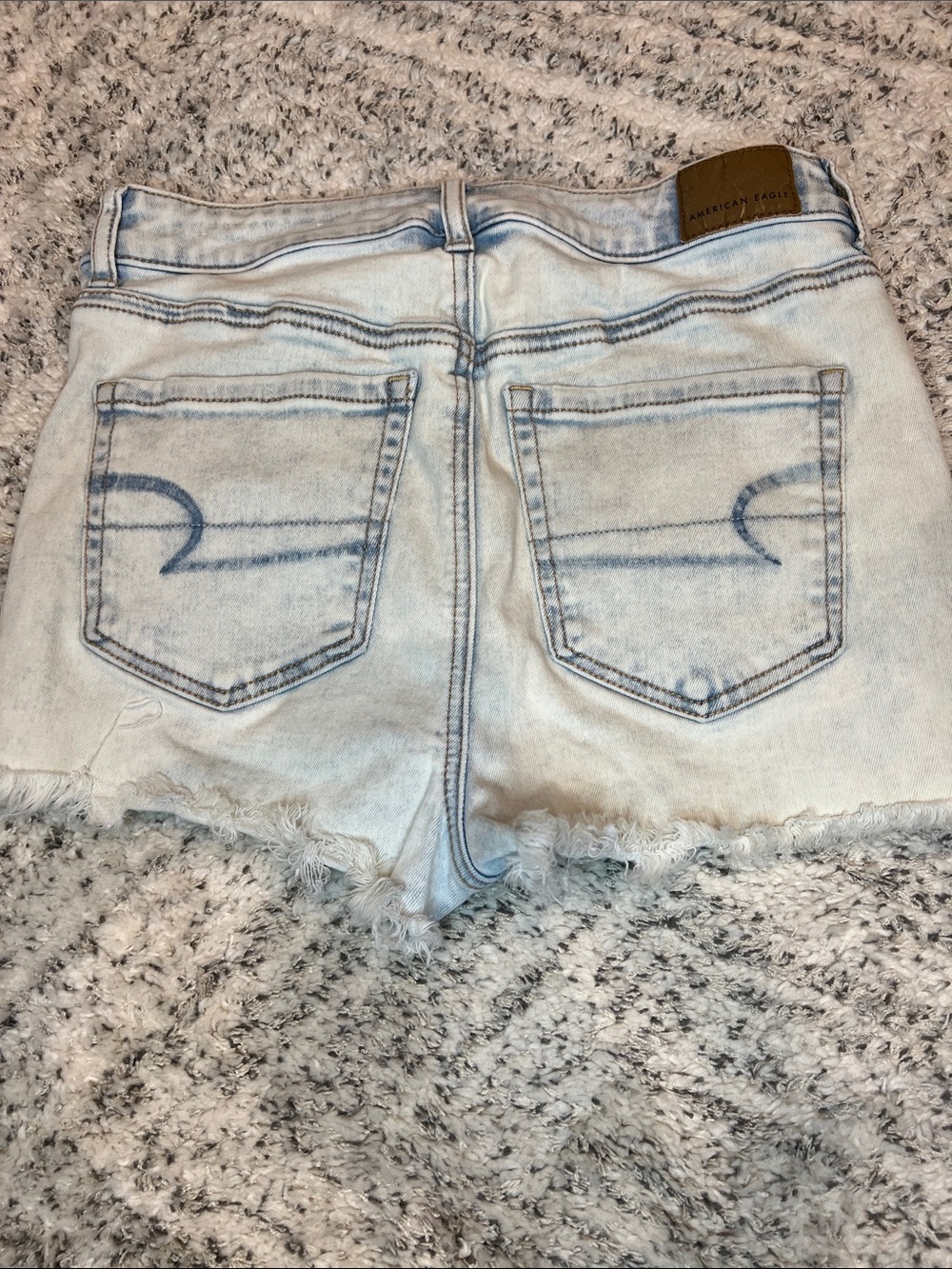 American Eagle Outfitters Light Blue Distressed Denim Shorts